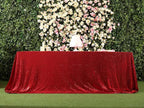SquarePie Sequin Tablecloth 90 x 156 Inch Red Sparkly Table Linen for Wedding Party