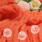12 Pack Fall Thanksgiving Table Runner Orange 10ft Boho Gauze Fabric Cheesecloth Table Runner 35 x 120 Inch Rustic Sheer Runner for Wedding Home Décor Halloween Party Table Centerpiece Decorations