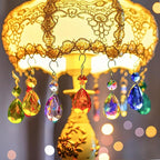 H&D HYALINE & DORA 3Inch Crystal Suncatcher Bauhinia Prisms Pendants 10Pcs Chandelier Crystals Replacement Hanging Sun Catcher Beads for DIY Arts Crafts Decor (Amber)