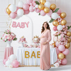 Wedding Arch Covers Arch Backdrop Cover Arch Stand Covers 7.2FT 6.6FT 6FT Set of 3 Arch Cover Spandex Fabric Stretchy Backdrop for Wedding Birthday Party Decoration Baby Shower (White, Cover Only)
