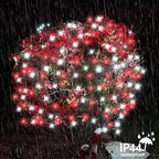 YEGUO 165ft 500 LED Christmas Lights Indoor, Red and White String Light Outdoor Waterproof, 8 Modes Green Wire Plug in with Timer Memory