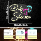 Baby Shower Neon Sign for Wall Decoration,Dimmable Oh Baby Neon Light for Gifts Bathroom Salon Children's Room Surname Shower Party(16.54 * 12.6In)