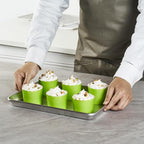 Panificio 6 Ounce Cupcake Wrappers, 200 Scalloped Baking Cups - Oven-Ready, Greaseproof, Green Paper Cupcake Liners, Disposable, For Birthdays, Baby Showers, Or Weddings - Restaurantware