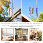 3PCS Crystal Suncatcher Prism for Window,120mm/5'' Rectangle AB Colored Crystal Stick Rainbow Maker Prisms Garden Hanging Sun Catcher