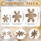 Bucherry 12 Pcs Wooden Snowflake Table Decor 3D Snowflake Tabletop Signs and Centerpiece for Christmas Winter Xmas Party Wonderland Decorations Home (Rustic Color)
