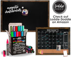 Loddie Doddie Magnetic Chalkboard - 46 x 34.5 in White Rustic Frame - Erasable Blackboard with Magnetic Surface - Magnet Board for Wall & Chalkboard Sign
