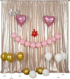 Poise3EHome 8FT x 10FT Sequin Photography Backdrop Curtain for Party Decoration, Champagne