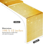 4 Packs Gold Disco Party Table Runner 12 x 108 Inches Mirror Glitter Table Runners for 70s 80s Disco Party Decorations Home Birthday Bachelorette Table Decorations