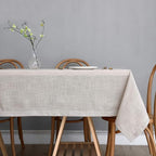 maxmill Lux Faux Linen Table Cloth with Slubby Texture Wrinkle Resistant Anti-Shrink Soft Tablecloth for Kitchen Dining Tabletop for Buffet Banquet Parties Event Dinner Rectangle 52 x 70 Inch Natural