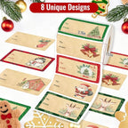 500 PCS Christmas Gift Tags Christmas Santa Claus Stickers Self Adhesive Vintage Christmas Tag Christmas Festival Holiday Decor（New）