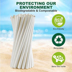 9 Inch Individually Wrapped Disposable White Paper Boba Straws, Bubble Tea Straws 100 Counts, 0.5"/12mm Wide - Pointed End, Extra Thick, Fat - Eco-friendly Biodegradable