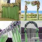 6 Panels Sage Green Wedding Arch Drapery 28" x 20Ft Wedding Arch Draping Fabric Chiffon Fabric Drape Backdrop Curtain for Weddings Party Swag Ceremony Birthday Arbor Drapery Reception Ceiling Décor