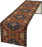 Vintage Boho Orange Table Runner, Country Rustic Farmhouse Magical Abstract Print Pattern for Home Kitchen Table Decor Dining Coffee Room Garden Party Decor 13x36in