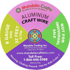 Mandala Crafts 8 Gauge Anodized Aluminum Craft Wire for Jewelry Making - 120 FT Colored Flexible Silver Copper Purple Gold Brown Red Wire - Bendable for Bonsai Armature Crafting Sculpting
