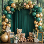 10 ft x 8 ft Wrinkle Free Hunter Green Backdrop Curtain for Parties, Fabric Dark Green Photo Backdrop Drapes 2 Panels 5x10ft for Baby Shower Wedding Birthday Party Photography Curtains