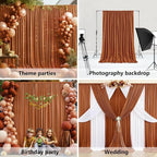 10 x 7 Feet Bronze Backdrop Curtain for Partie, Background Curtains for Photoshoot, Birthday, Wedding, Halloween, Thanksgiving, Christmas, New Year Party Decorations 5Ft x 7Ft, 2 Panels