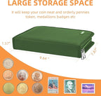 Coin Collection Book for Collector,260 Pockets Fireproof Coin Collection Holder Album,Coin Collection Organizer Storage Box Case Album for 20/25/ 27/30/ 38mm Coins,Green