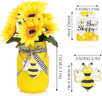 Mason Jar Centerpiece for Table, Rustic Table Decoration for Farmhouse Kitchen