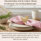 Set of 12 Rooster Napkin Rings for Farmhouse Table Decor | Premium Metal Chicken Dinnerware Holders | Rustic Kitchen & Holiday Party Table Setting (Gold) - ALPHA Living HOME