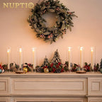NUPTIO Hurricane Glass Candle Holders: Set of 2 Candlestick Holder with Cylinder Covers 11.8 inch Tall Windproof Clear Taper Candle Stand for Fall Thanksgiving Christmas Decor