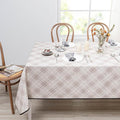 MYSKY HOME Table Cloth 60x84 inch Rectangle, Heavy Duty Linen Look Waterproof, French Country Black Plaid for Kitchen Dining, Party