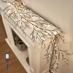 LITBLOOM Brown 6FT 120 LED Fairy Lights Plug in Willow Vine Garland for Indoor Outdoor Home Fireplace Wall Christmas Decoration