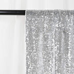 8ft x 8ft Silver Sequin Backdrop Curtain Glitter Photo Booth Backdrop for Wedding Birthday Baby Shower Event Decorations