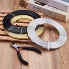 Fashewelry 98Ft 3 Colors Aluminum Flat Wire 5mm Wide Bendable Metal Craft Wire Strip 18 Gauge with Side Cutting Plier for Bezel Sculpting Armature Jewelry Making Gem Metal Wrap