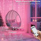 suddus Curtain Lights for Bedroom, 300 Led 9.8ft x 9.8ft Hanging String Lights Outdoor, Fairy Curtain Lights for Backdrop, Window, Wall, Wedding, Party, Garden, Porch, Birthday Decorations Pink