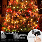 LAMPHOME 33ft Christmas Decorative Mini Lights, 100 LED Transparent Wire Fairy Starry String Lights Plug in, 12 Lighting Modes, for Indoor Outdoor Xmas Tree Wedding Party Decoration (Warm+Multicolor)