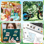 Cool Camping Adhesive Stickers 670 Counts Adventure Hiking Stickers for Adults Birthday Invitations Decorations Party Goodie Gifts Bags Decor School Game Class Rewards Water Bottle Sticker