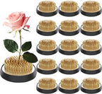 Sliner 16 Pieces Floral Frogs Round Flower Holder Japanese Ikebana Vase Kenzan Flower Flower Arranger Flower Fixed Tools Pin for Flower Arrangement Home DIY Craft(Gold,2.76 Inch)