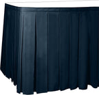 Ultimate Textile Pleat Polyester Fabric Table Skirt - Machine Washable Flame Resistant with Clips for Events, Weddings & Trade Shows, Cut & Sewn in Paterson, NJ - Wedgewood, 14' Box Pleat