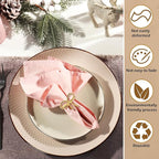 Bokon 50 Pcs Gold Napkin Rings Metal Napkin Holders Rings Bulk for Dining Anniversary Wedding Dinner Birthday Holiday Party Banquet Table Decoration (Bow Tie)