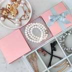 TheDisplayGuys - 25-Pack #53 Kraft Paper Cardboard Gift Boxes/Jewelry Cases w. Cotton Padding & Lid - Rose Gold - (5.4" x 3.9" x 1.0")