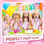 24 Pcs Glitter Noisemakers, Metal Tassel Music Birthday Blowers, Horn Whistles Party Favors Blow Out, Kids New Year's Eve Noisemakers (Color, Gold, Silver)