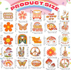 25 Pieces Hippie Car Flower Magnet Groovy Boho Flower Refrigerator Magnets Retro Magnetic Hippie Fridge Magnets for Car Home Metal Door Whiteboard Mailbox Office Cabinets Decor