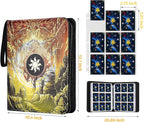 Trading Card Binder for MTG Cards, Premium 9 Pocket Card Binder, 720 Double Sided Pocket Collector Card Album for Standard Cards,Card Collection Folder for YGO/PTCG/Game Cards (Yellow Print)