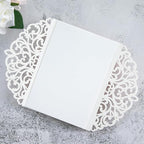 20Pcs Rose Gold Glitter Laser Cut Invitation Cards With Blank Inner Sheets for Wedding Cards Bridal Shower Engagement Quinceanera Invitation (No Envelopes)