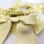 36pcs 4-1/2" Metallic Gold Glitter Ribbon Bows with Twist Ties for Gift Wrapping Packing Christmas Big Bows for Holiday Decoration (Gold)