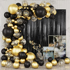 Crosize 8 Pack 3.3 x 9.9 ft Black Foil Fringe Curtains Party Decorations, Black Tinsel Curtain Backdrop for Parties, Door Streamers, Glitter Streamer Backdrop for Birthday Decoration
