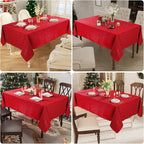 Smiry Square Table Cloth, Waterproof Heavy Duty Vinyl Tablecloths, Wipeable Washable Table Cover for Kitchen and Dining Room (Red, 54" X 54")