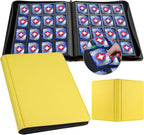 GEAoffice Premium 1000 Trading Card Binder, Large Side Loading 16 Pocket Card Collection Binder Album Folder for MTG, TCG & Sports, Yellow