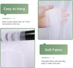 Tulle Backdrop Curtain with Lights String 20 X 8FT White Sheer Tulle Backdrop Curtains for Wedding Birthday Party Reception Photo Booth Background Decorations (4 Panels 5x8FT)
