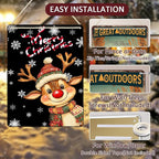 Merry Christmas Reindeer Metal Tin Sign - Funny Christmas House Decoration 12x16Inch for Outdoor and Indoor Use