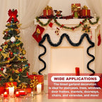 50 Feet Black Christmas Tinsel Garland, Metallic Foil Twist Banner Wall Hanging Tinsel Streamers Backdrop for Parade Floats, Christmas, Mother's Day, Birthday Party Decorations(2in x 50ft)
