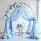 Wedding Arch Draping Fabric, 2 Panels 18FT Baby Blue Sheer Backdrop Curtain Chiffon Fabric Drapes Arbor Drapery Wedding Ceremony Reception Swag Decorations