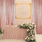 Sugargirl Rose Gold Sequin Backdrop Curtain 2 Panels 2FTx8FT Glitter Rose Gold Background Drapes Sparkle Photography Backdrop for Party Wedding Birthday Wall Decoration