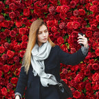 Artificial Flower Wall Panels, Luxury 5D Silk Red Rose Backdrop Decor for Wedding Celebrations, Festive Party and Home Decorating, Quick Assembly and Storage, both Eco ＆ Pet Friendly, 4ft*8ft.