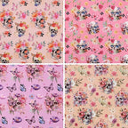 Aimyoo Gothic Wrapping Paper Rolls, 17 Inch X 16.5 Feet - 4 Rolls - Skull Floral Butterfly Design Gift Wrap Paper for Mother's Day, Birthday Bridal Shower